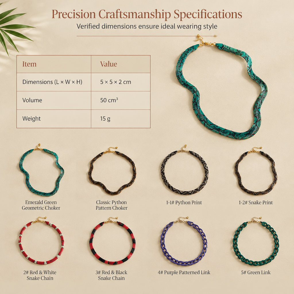 🐍 LIMITED-TIME 50% OFF! ✨ Vintage Snake Pattern Geometric Clavicle Chain – Retro, Eye-Catching, Comfort Fit
