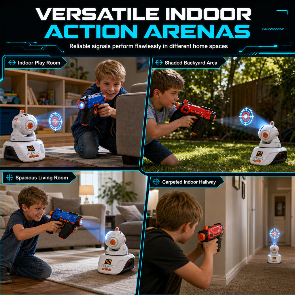 [🎁Free Shipping] Kids Infrared Laser Battle Toy Gun Set with 2 Mini Pistols and 1 Projector featuring Sound and Light