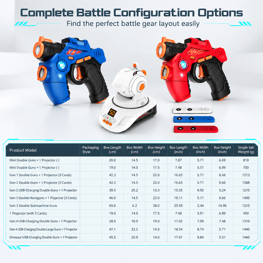 [🎁Free Shipping] Kids Infrared Laser Battle Toy Gun Set with 2 Mini Pistols and 1 Projector featuring Sound and Light