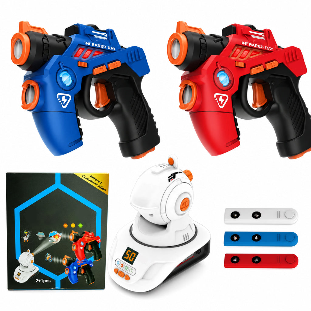 [🎁Free Shipping] Kids Infrared Laser Battle Toy Gun Set with 2 Mini Pistols and 1 Projector featuring Sound and Light