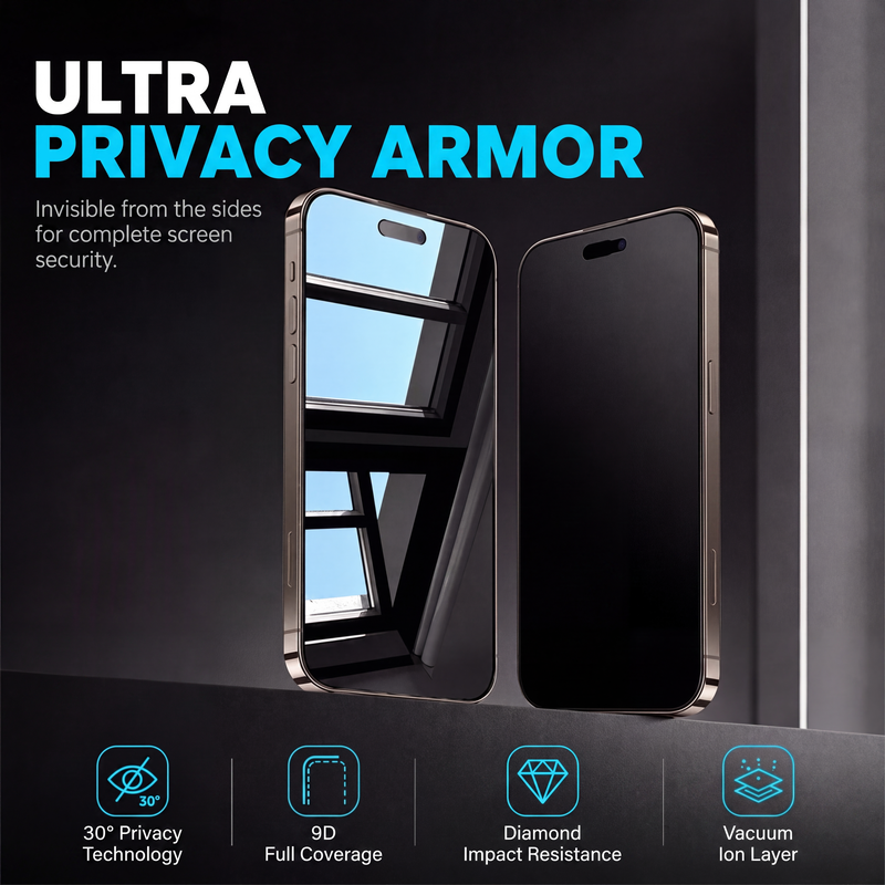 🔥50% OFF!!📢📱 Privacy Tempered Glass Screen Protector – Automatic Dust Removal & Anti-Peep Protection ✨