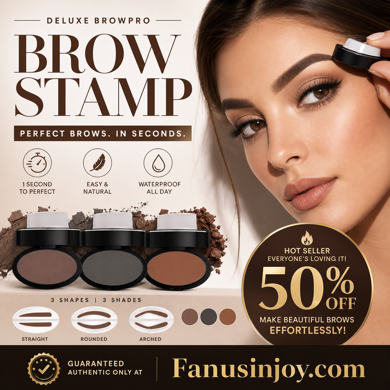 🥳2026 HOT SALE🥳💞50K+ SOLD!🖊️Eyebrow Stamp Powder with Brush – Press & go, perfect brows in seconds. Waterproof, 24h wear, no salon needed. A beauty game‑changer! 💄🌸