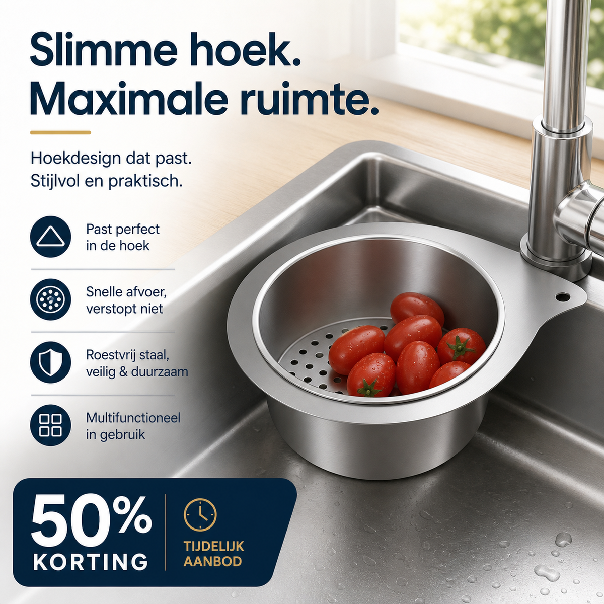 📢📢 50% OFF!! ⏰🔥 Swan-Shaped 304 Stainless Steel Sink Strainer Basket