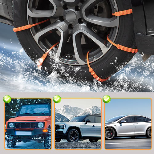 ⛓️Heavy Duty Steel Snow Chains | Maximum Traction for UK Ice, Mud & Slippery Roads | Universal Car Fit