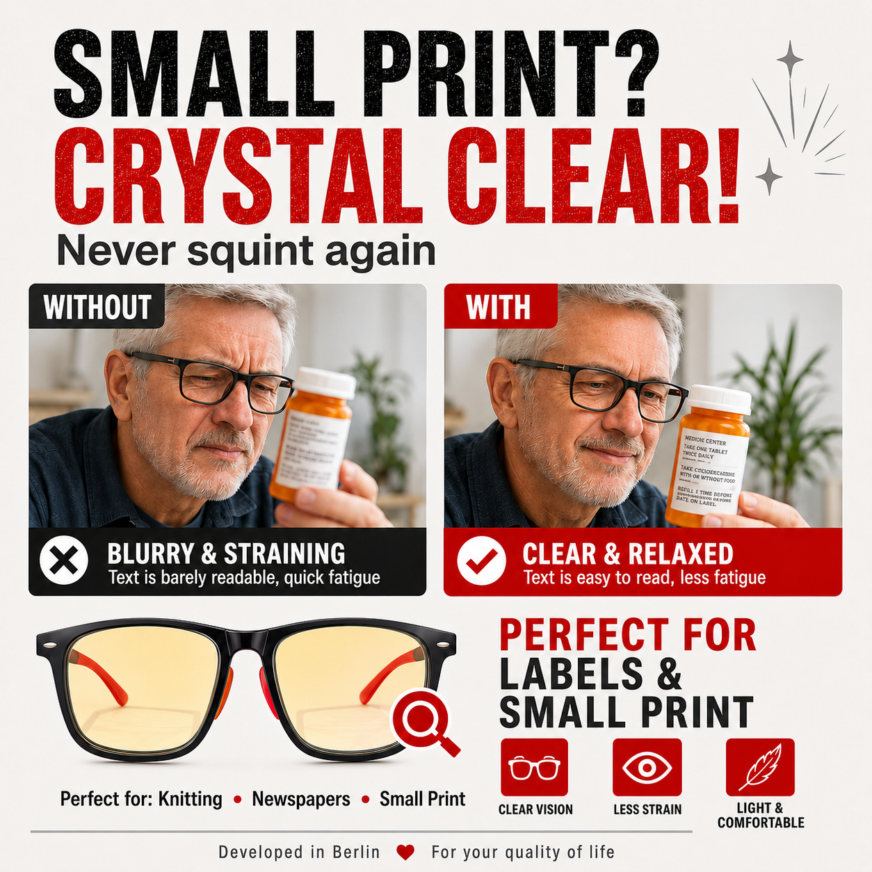 Smart glasses with autofocus, developed by a glasses manufacturer with centuries of history!